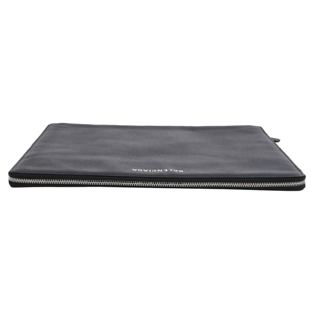 Balenciaga Zipped Logo Portfolio in Black Leather - Picture 4 of 12